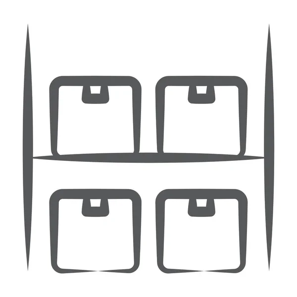 Inventar Auf Regalen Linienstil Der Paketregale Symbol — Stockvektor