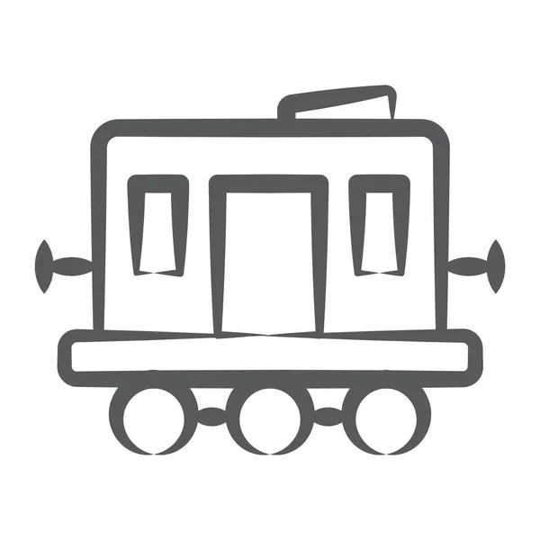 Icono Del Vector Tren Carga Estilo Línea — Vector de stock