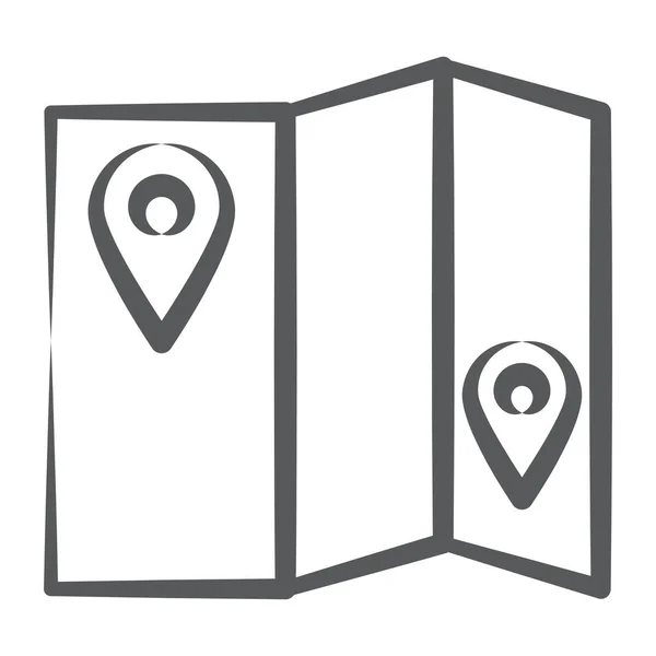 Kaartmarker Pictogram Penseelstreek Stijl Navigatiekaart Vector — Stockvector