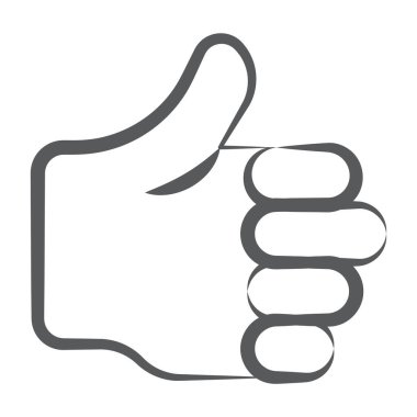 Baş parmaklar için satır tasarımı, el hareketi simgesi