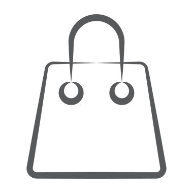 Alışveriş poşeti simgesinin fırça darbesi vektör tasarımı