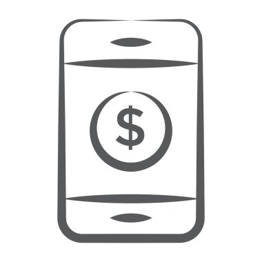 Cep telefonu ödeme simgesinin satır tasarımı