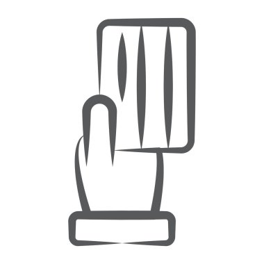 El tutma kartı, kart ödeme simgesinin vektör tasarımı