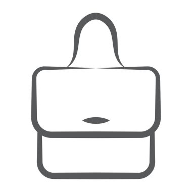 El çantası, ofis çantası ikonu fırça darbesi stili 