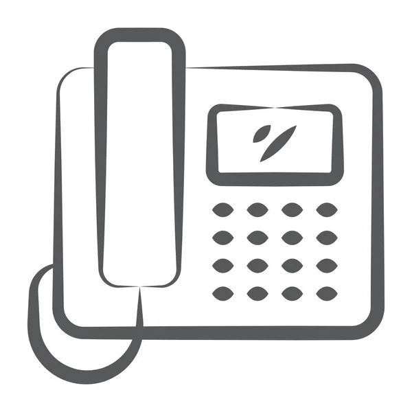 Icona Telefono Ufficio Dal Design Lineare Vettore Fisso — Vettoriale Stock