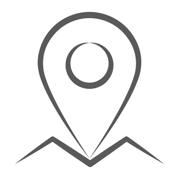 Icono Marcador Mapa Estilo Trazo Cepillo Vector Ubicación — Vector de stock