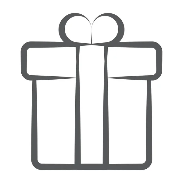 Sorpresa Regalo Paquete Vector Diseño Línea — Vector de stock