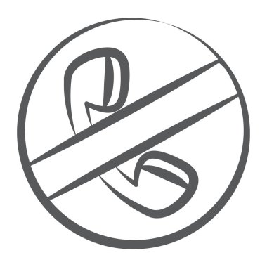 İptal edilen çağrının doğrusal olarak simgesi, yasaklanmış çağrı