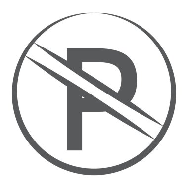 Park kavramı olmayan doğrusal simge, park işaretine yasak 