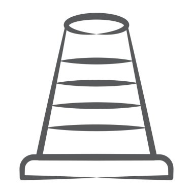 Yol konisinin moda simgesi, düzenlenebilir biçimdeki çizgili koni 