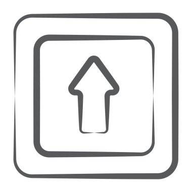 Yukarı doğru okun doğrusal simgesi, yol oku, 