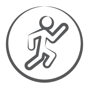 Yaya yürüyüş konsepti, çalışan avatarın doğrusal simgesi 