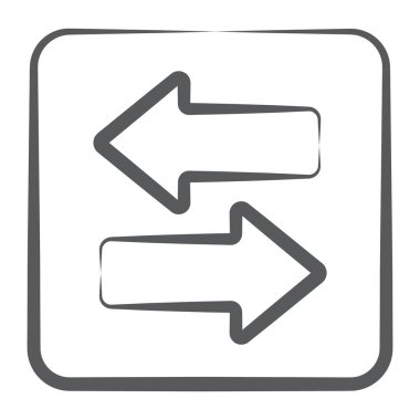 Modern doğrusal tarzda sol ve sağ okun vektörü, okları transfer et