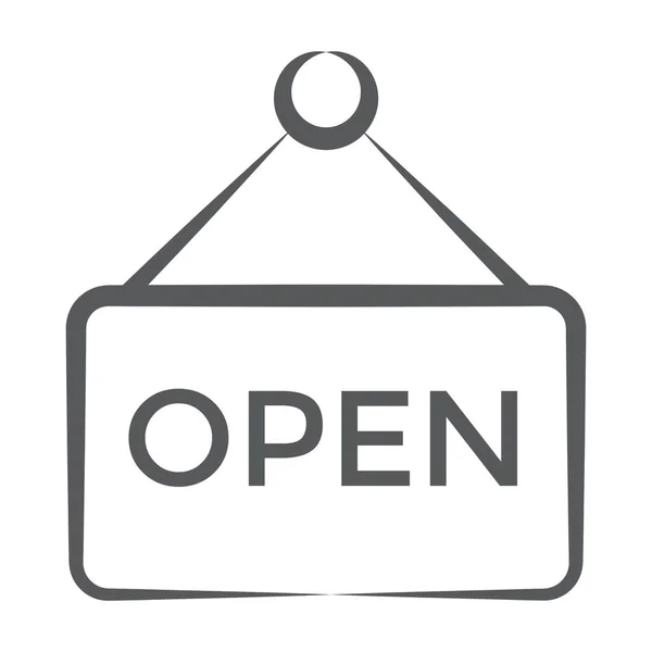 Editable Vector Design Shop Open Board Icon — Stock Vector
