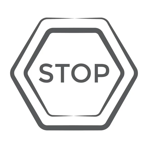 Vecteur Bannière Stop Dans Style Linéaire Moderne Barrière Routière — Image vectorielle