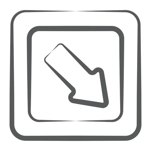 Styl Ikony Šipky Vpravo Dole Šipka — Stockový vektor