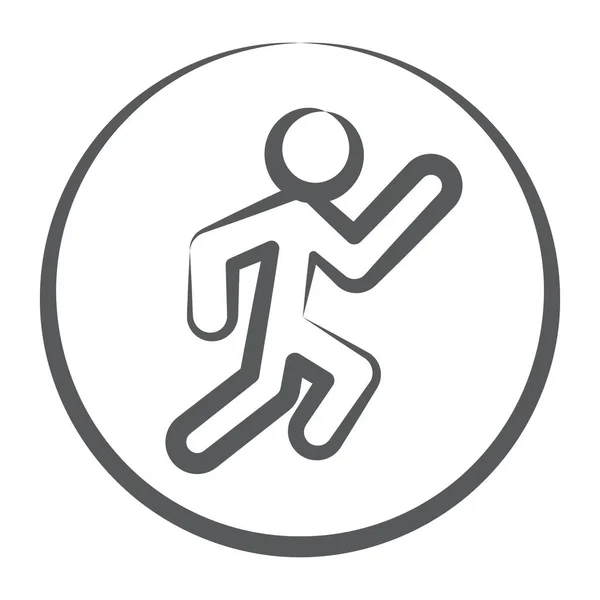 Pedestrian Walking Concept Linear Icon Running Avatar — Stock Vector