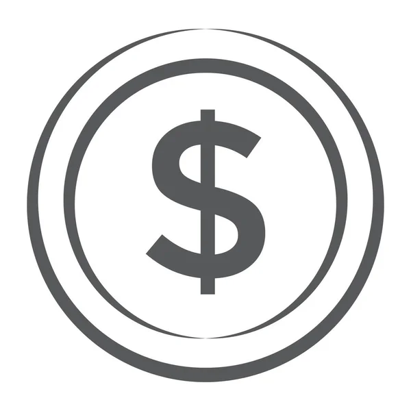Ikona Mince Lineárním Stylu Dolarová Mince Editovatelném Vektoru — Stockový vektor