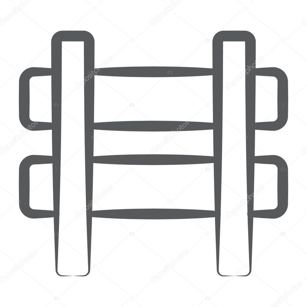 Barricade icon style, road fence vector 