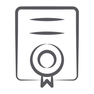 Sertifikanın el çizimi simgesi, derece vektörü 