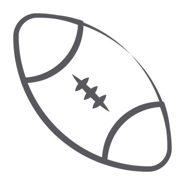 Amerikan futbol ikonu tasarımı, ragbi ekipmanlarının düzenlenebilir stil vektörü 