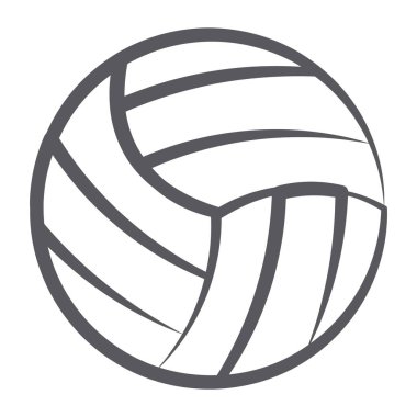 Voleybol 'un doğrusal vektör tasarımı, elle çizilmiş simge 