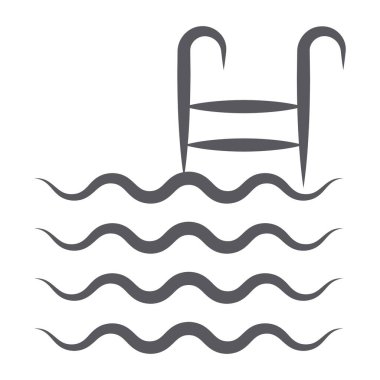 Vektör tasarımında yüzme havuzu simgesi, düzenlenebilir havuz konsepti 