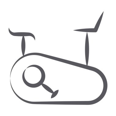 Modern el çizimi biçiminde sabit bisiklet vektörü 