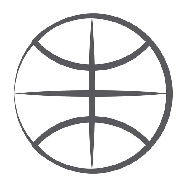 Eine Ikone Des Basketballs Handgezeichneten Stil — Stockvektor