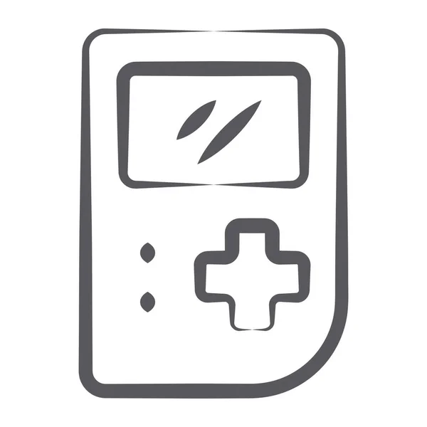 Een Draagbare Gameboy Vector Met Hand Getekend Pictogram — Stockvector