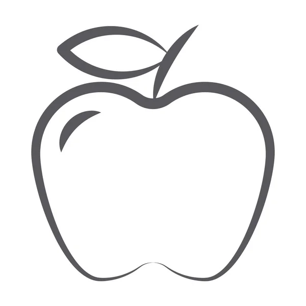 Значок Apple Лінійному Векторному Дизайні Здорова Їжа — стоковий вектор