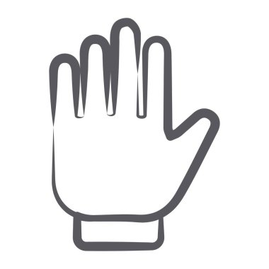 Doğrusal bir eldiven simgesi, bir el kaplaması aksesuarı 