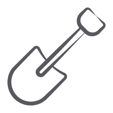 Sert bir bıçak spreyleme aracı, kürek simgesinin çizgi biçimi