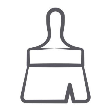 Sanat ve zanaatta kullanılacak boya fırçası, doğrusal vektör 