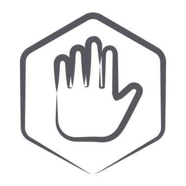 Fırça darbesi tasarımında dur işareti simgesi tasarımı 