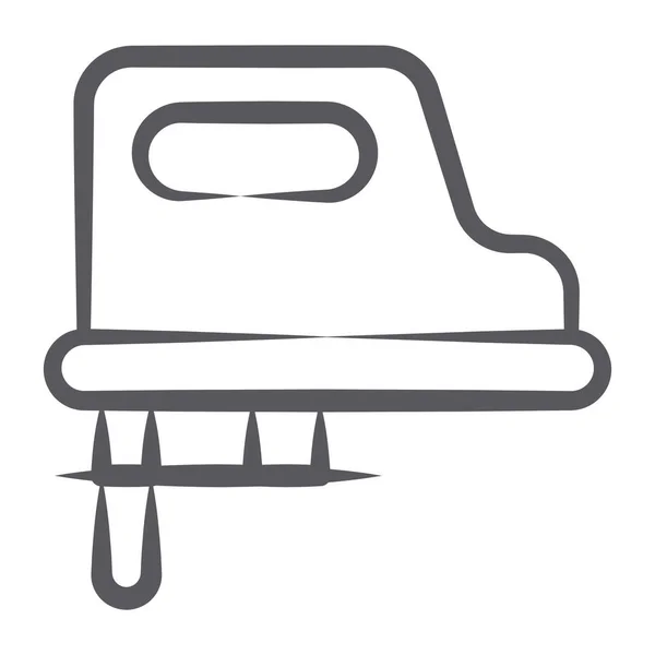 Icona Della Macchina Del Piano Legno Nella Progettazione Linea Vettore — Vettoriale Stock