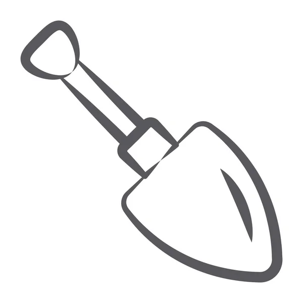 一种硬刀片铲的工具 线型铲子图标 — 图库矢量图片