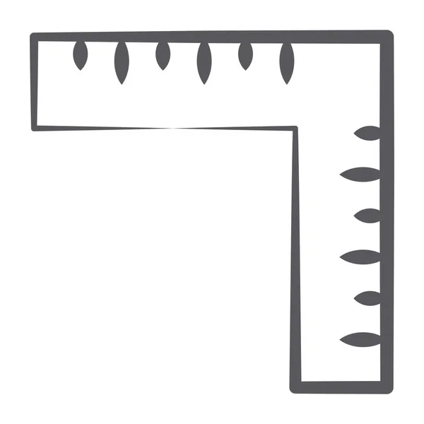 Vierkante Liniaal Voor Timmerwerk Lijn Vector Stijl — Stockvector