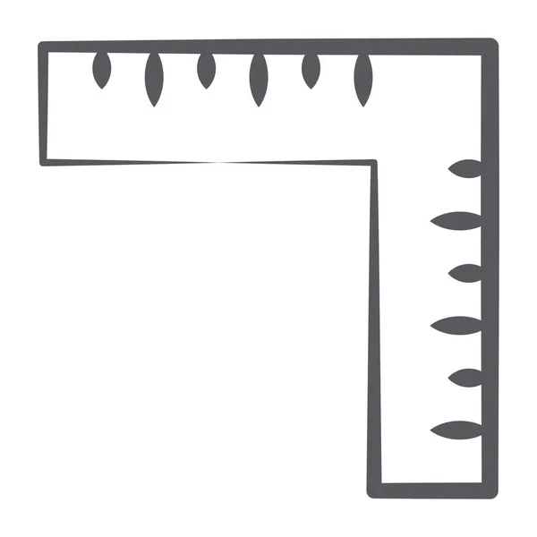 木匠用L正方形尺子 线形矢量型 — 图库矢量图片