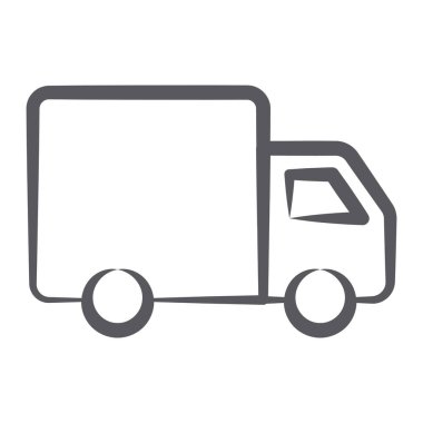 Üzerinde paket olan kargo kamyonu, mal teslimatı van düzenlenebilir vektörü 