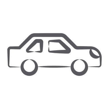 Araba simgesinin doğrusal vektör tasarımı.