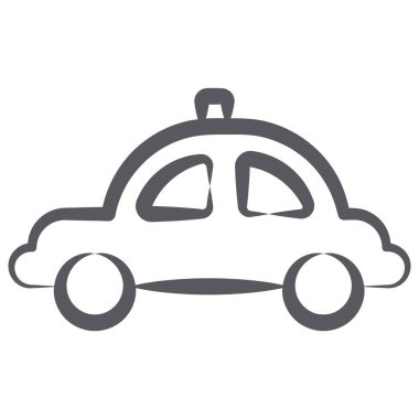 Araba simgesinin doğrusal vektör tasarımı.