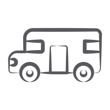 Okul servisinin sahibi, kiracısı, sözleşmeli ya da işletmecisi okul, düzenlenebilir vektör. 