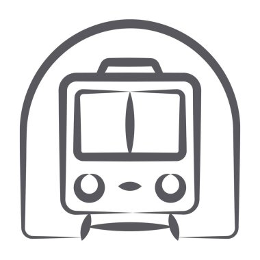 Tren yolu simgesi üzerindeki tren, halk treninin düzenlenebilir vektörü 