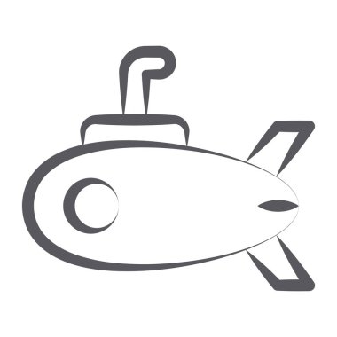 Sualtı torpido simgesi, denizaltı doğrusal vektör biçimi  