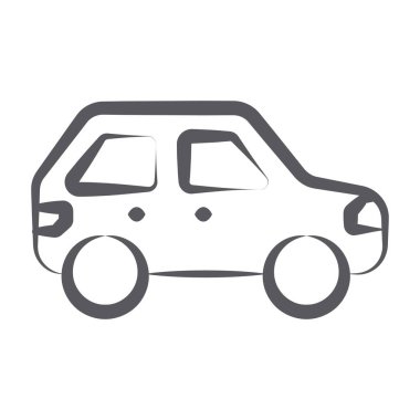 Araba simgesinin doğrusal vektör tasarımı.