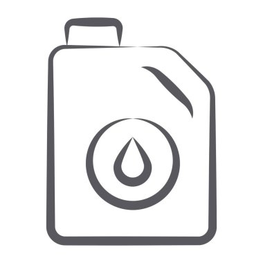 Benzin bidonunu gösteren bir damlama işareti olan bir kutunun simgesi