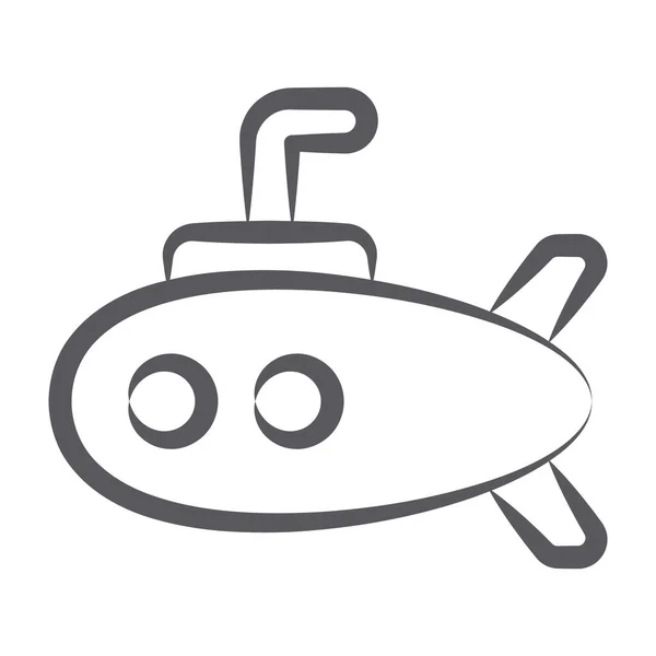 Podwodna Ikona Torpedy Podwodny Wektor Liniowy — Wektor stockowy