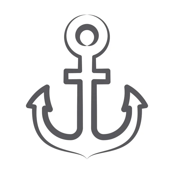 Anchor Icon Design Boat Anchor Linear Style — Stock Vector