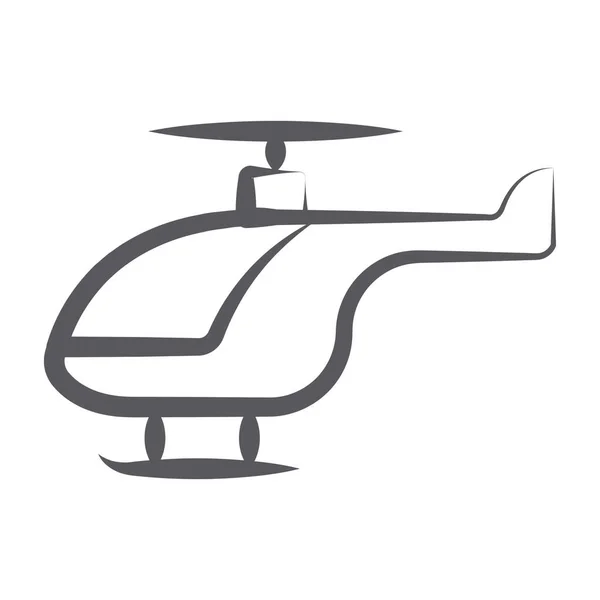 Desain Ikon Helikopter Chopper Vektor Rotorcraft Dalam Gaya Yang Dapat - Stok Vektor